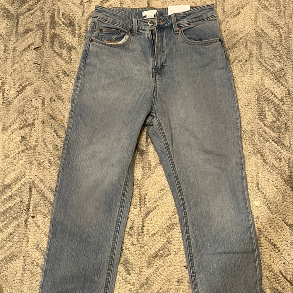 H&M women’s slim, high, waisted ankle length stretch jeans